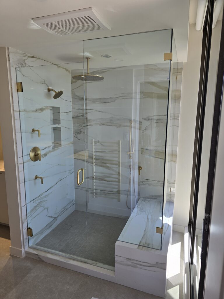 Glass Shower Enclosure - Updated Master Bath in Houston