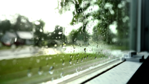 broken window after a storm